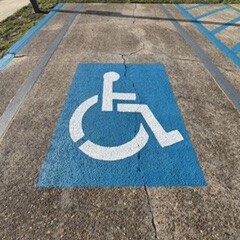 ADA compliant handicap parking space marking